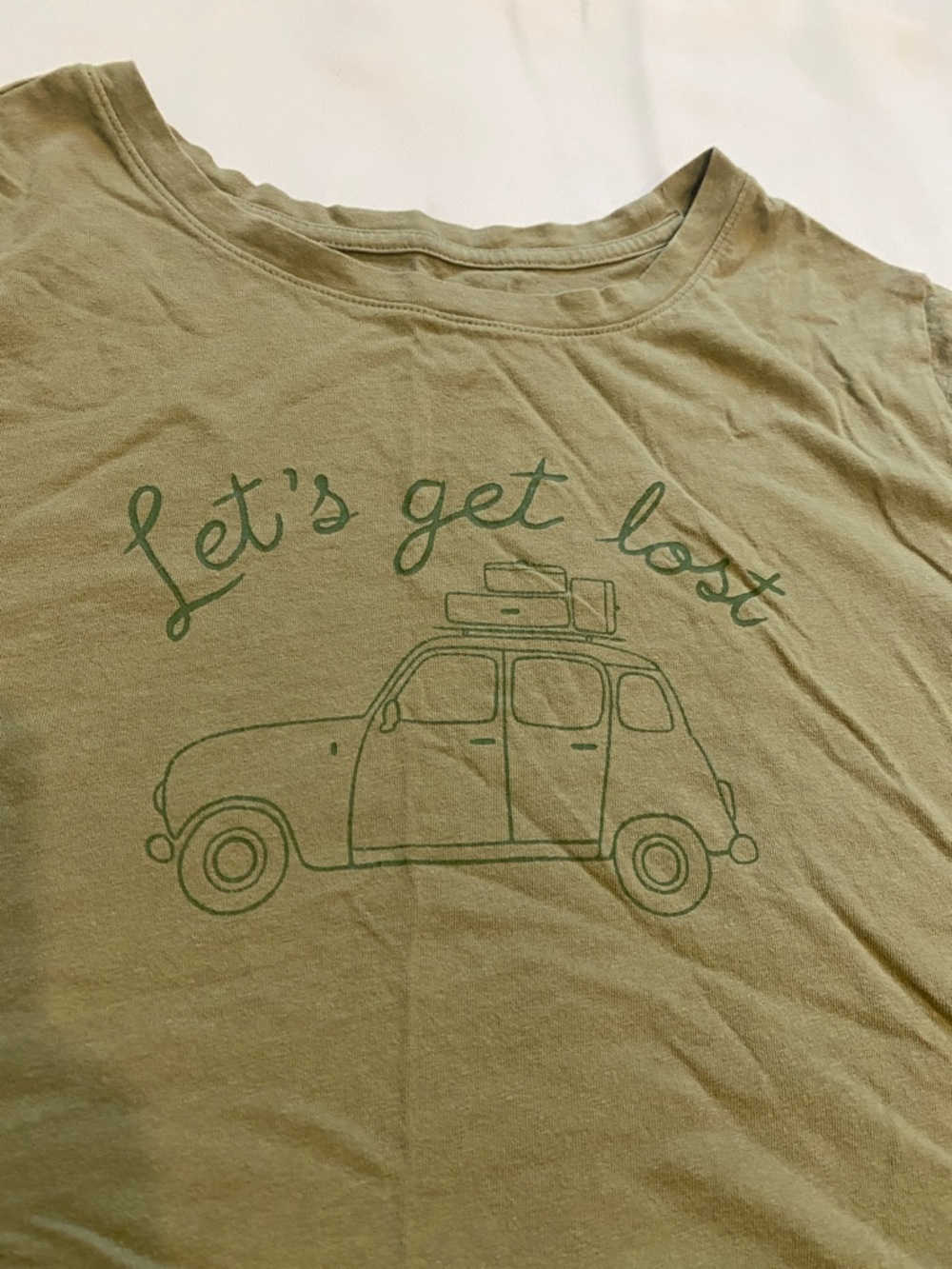 Old Navy Olive Green 'Let's Get Lost' Graphic Tee